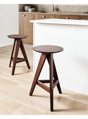 Beliani 2er-Set Hocker AROMA in Braun