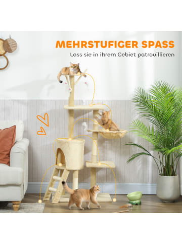 Pawhut Kratzbaum Beige 60L x 35B x 134H cm