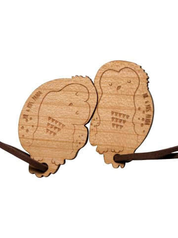 Mr. & Mrs. Panda paar schlüsselanhänger Eule Paar ohne Spruch in Braun
