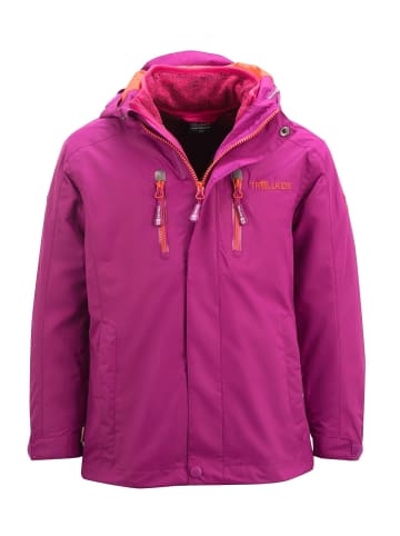 Trollkids 3in1 Jacke "Lofoten" in Dunkel Rosa/ Orange