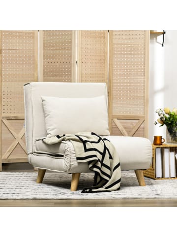 HOMCOM Schlafsessel-72L x 78B x 79H cm-Cremeweiß