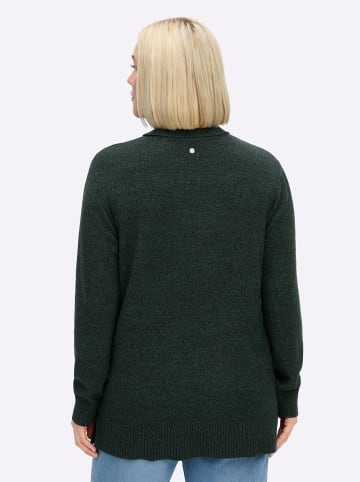sheego Rollkragenpullover in moos-meliert