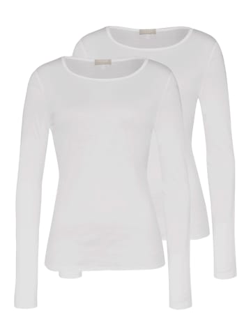 Hanro Unterhemd / Shirt Langarm Ultralight in Weiß