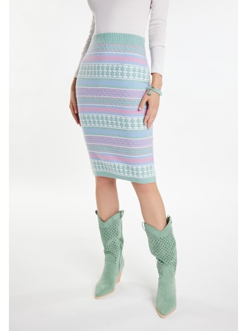 IZIA Damen Strickrock in Mint Mehrfarbig