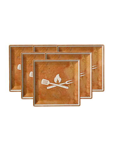Ritzenhoff & Breker 6er Set Dessertteller Rusty in Braun 21 x 21 cm