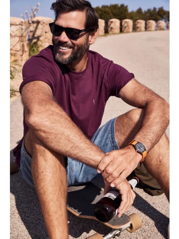 JP1880 Kurzarm T-Shirt in aubergine