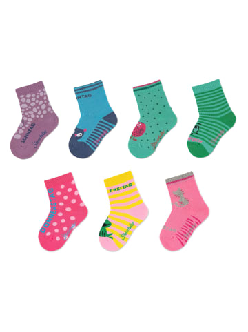 Sterntaler Socken 7er-Box Wochentage in bläulich