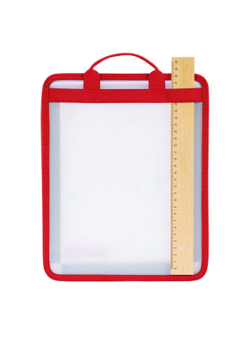 Step by Step Faltbare Heftbox Transparent in Grau/Rot
