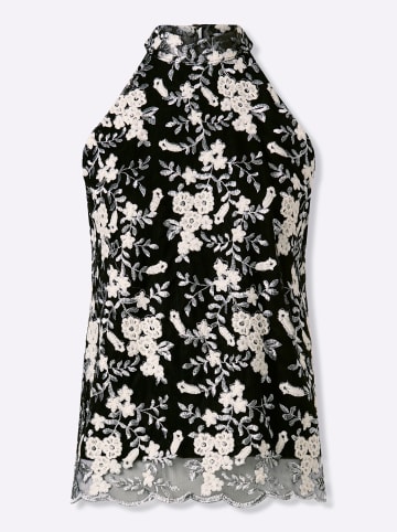 Heine Shirttop in schwarz-silberfarben-gemustert