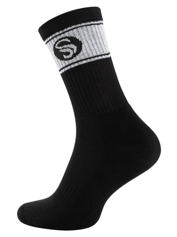 Stark Soul® 6 Paar Sportsocken im RETRO Design - Frotteesohle in schwarz