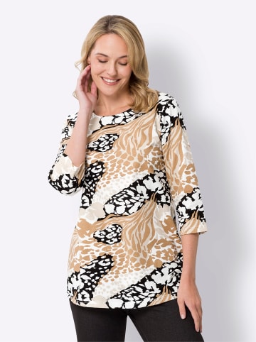 Sieh an! Longshirt in sand-schwarz-bedruckt