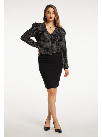 faina Damen Strickjacke in Schwarz Mehrfarbig