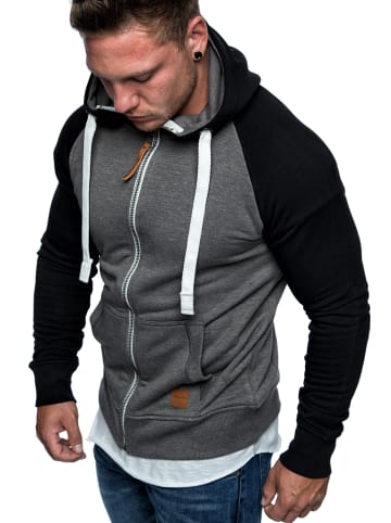 Amaci&Sons Sweatjacke EL CAJON in Anthrazit/Schwarz