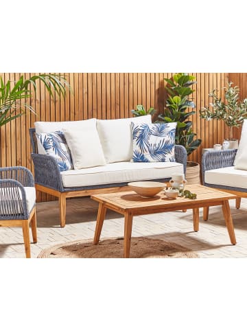 Beliani 2er-Set Gartenkissen ELATI in Blau/Weiß/Beige