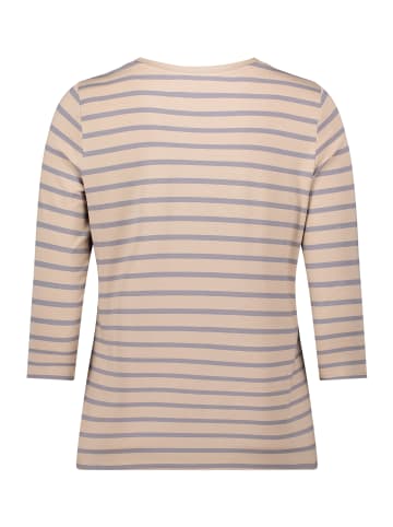 Betty Barclay Ringelshirt mit Schmucksteinen in Beige/Grau