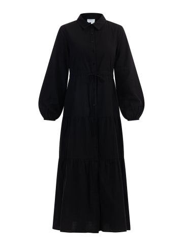usha WHITE LABEL Damen Maxikleid Aus Baumwolle in Schwarz