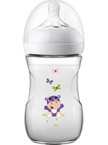 Philips Avent Weithalsflasche Naturnah 2.0 SCF070/22, PP, 260 ml, Silikonsauger, Hippo