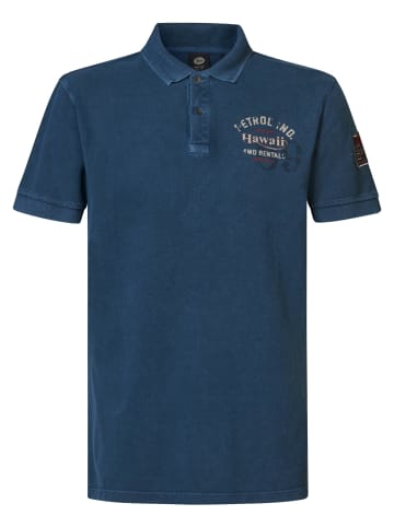 Petrol Industries Poloshirt mit Aufdruck Meander in Blau