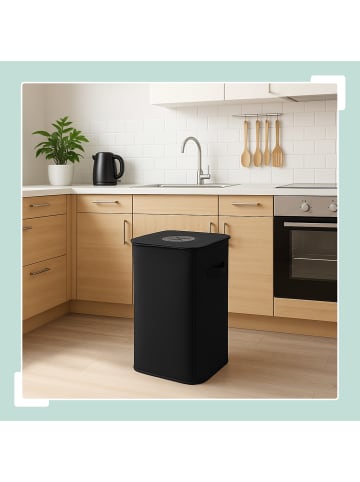 relaxdays Pfandflaschen-Sammelbehälter in Schwarz - 100 l