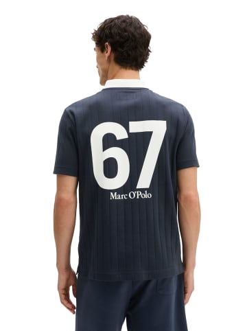 Marc O'Polo MOP Club '67  Football Tricot Polo, Rib in Dark Navy