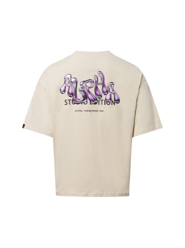 Alpha Industries T-Shirt Studio Edition BP in beige lila - 0001