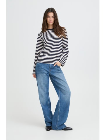 Pulz Langarm PZARLO Regular fit in NAVY GREY STRIPE