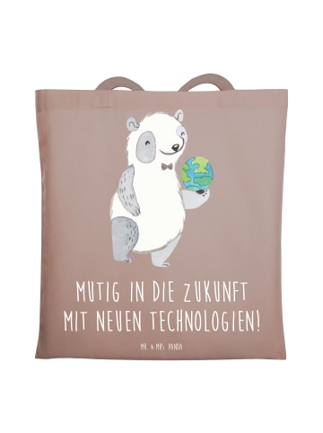 Mr. & Mrs. Panda Uni Tasche Neuen Technologien begegnen mit Spruch in Braun Pastell
