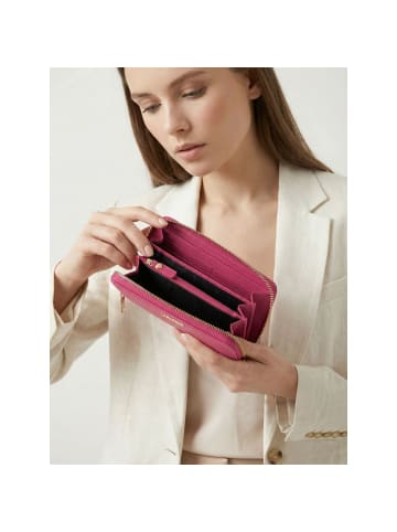 Lazarotti Bologna Leather XL Zip-Around Geldbörse Leder 19 cm in hot pink