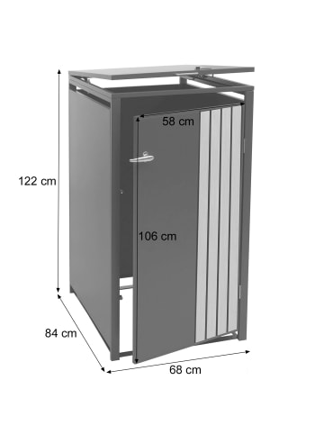 MCW 1er-Mülltonnenverkleidung O67, Anthrazit