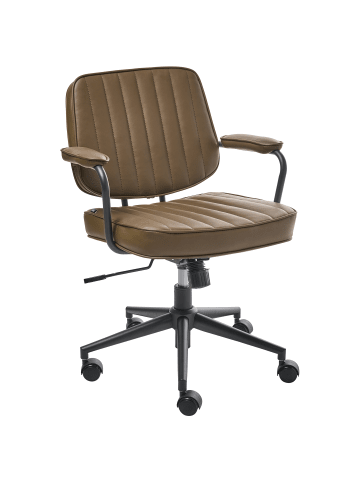 Beliani Bürostuhl BERNE in Braun/Silber/Schwarz - (W) 55 x (H) 80 x (L) 55 cm