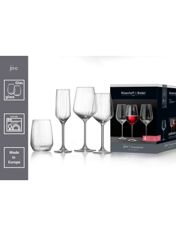 Ritzenhoff & Breker 4er Set Longdrinkgläser Jive 450 ml transparent in transparent