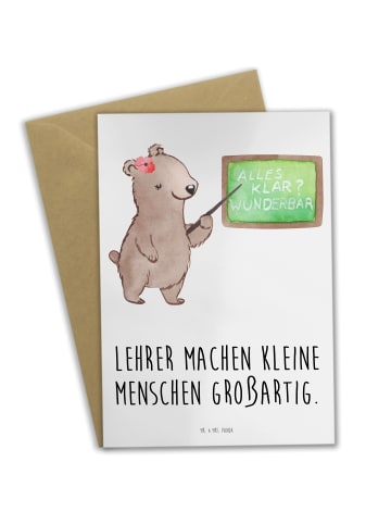 Mr. & Mrs. Panda Grußkarte Lehrer Großartig mit Spruch in Weiß