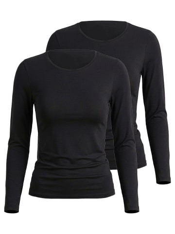 Nina von C. 2er Pack Langarm Shirt in schwarz