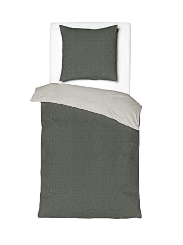 JACK 2 tlg. Renforcé Wende Bettwäsche 135x200cm Zweifarbig in Anthrazit/Grau