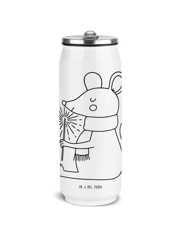 Mr. & Mrs. Panda Getränkedosen Trinkflasche Maus Weihnachten ohn... in Weiß