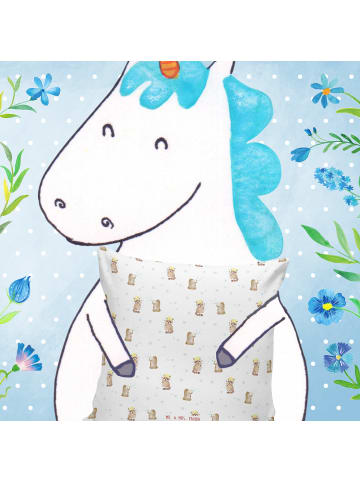 Mr. & Mrs. Panda Sofa Kissen Waschbär ohne Spruch in Weiß