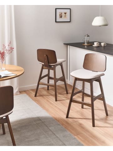 Beliani 2-tlg Barhocker CHARLESTON in Braun/Beige