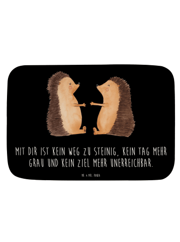 Mr. & Mrs. Panda Badematte Igel Liebe mit Spruch in Schwarz