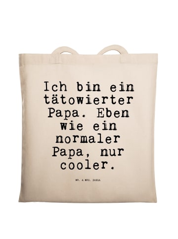 Mr. & Mrs. Panda Tasche Ich bin ein tätowierter... mit Spruch in Creme
