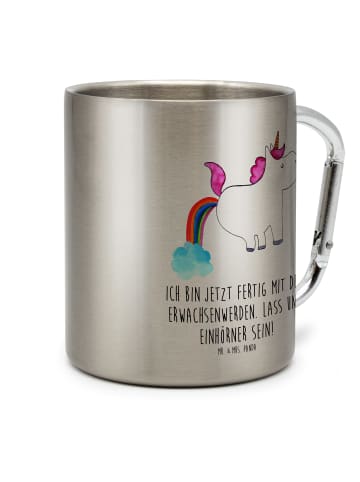 Mr. & Mrs. Panda Tasse Einhorn Pupsen mit Spruch in Silber