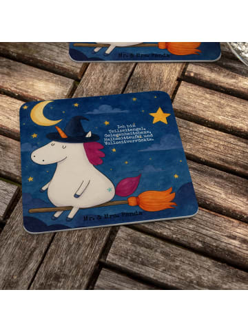 Mr. & Mrs. Panda Bierdeckel Einhorn Hexe Design mit Spruch in Weiß