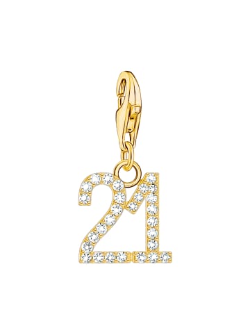 Thomas Sabo Charm-Anhänger Zahl 21 in gold, weiß
