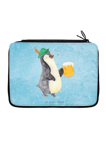 Mr. & Mrs. Panda Federmappe Pinguin Bier ohne Spruch in Eisblau