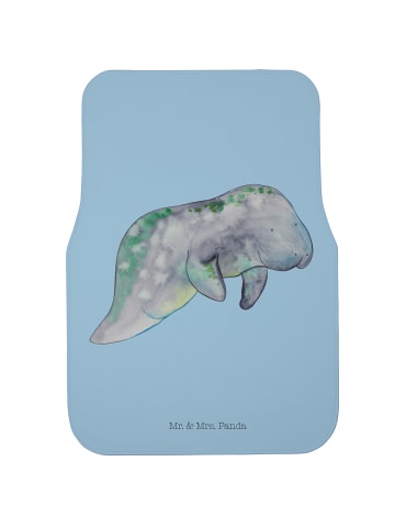 Mr. & Mrs. Panda Autoteppich Seekuh Chillen ohne Spruch in Blau Pastell