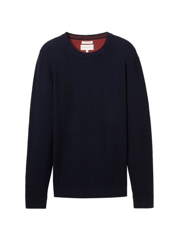 Tom Tailor Pullover in knitted navy melange