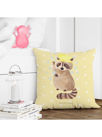 Mr. & Mrs. Panda Dekokissen Waschbär ohne Spruch in Gelb Pastell