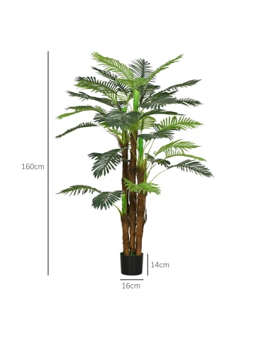 HOMCOM Kunstpflanze-Ø16 x 160H cm-Grün