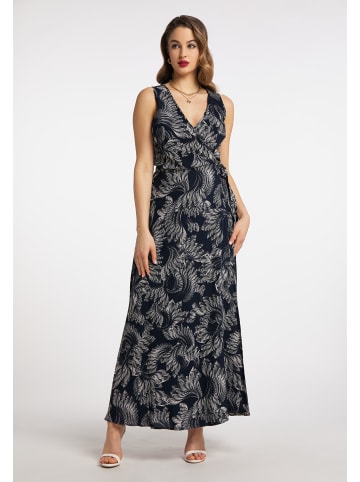 faina Damen Maxikleid Mit Allover-Print in Marine