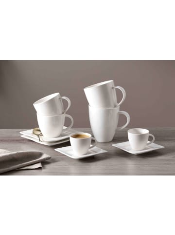 Ritzenhoff & Breker 6er Set Kaffeetassen mit Untertassen Melodie 190 ml weiß in weiß