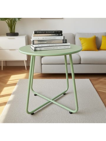 relaxdays Beistelltisch in Grün - (H)46 x Ø 44 cm